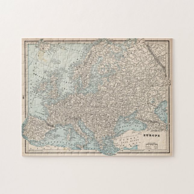 Puzzle Carte vintage de l'Europe (1893) (Horizontal)