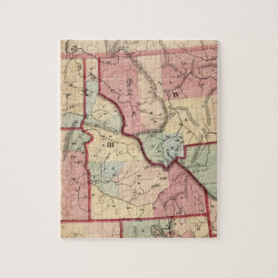 Puzzle Carte vintage de l'Idaho (1866)