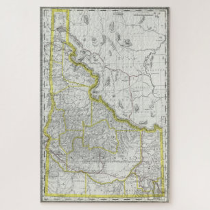 Puzzle Carte Vintage de l'Idaho (1889)