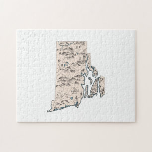 Puzzle Carte Vintage de l'île de Rhode