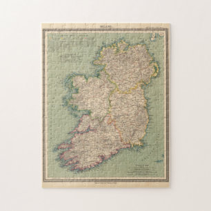 Puzzle Carte vintage de l'Irlande (1888)