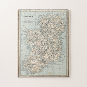 Puzzle Carte vintage de l'Irlande (1893)