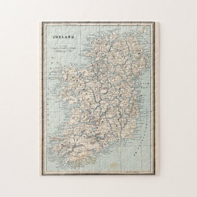 Puzzle Carte vintage de l'Irlande (1893) (Vertical)