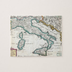 Puzzle Carte vintage de l'Italie (1706)