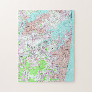 Puzzle Carte vintage de longue branche et de banque rouge