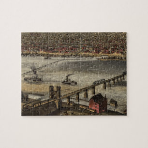 Puzzle Carte vintage de Louisville (1876)
