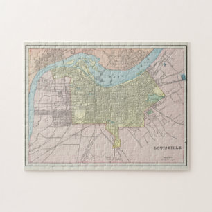 Puzzle Carte vintage de Louisville KY (1901)