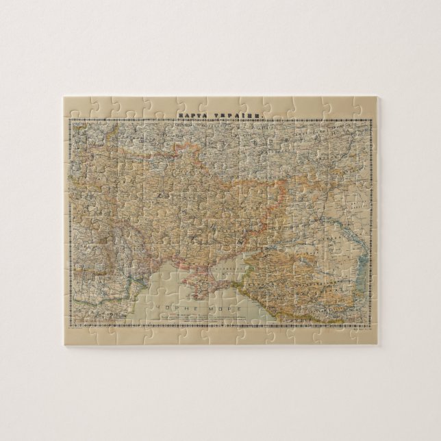 Puzzle Carte vintage de l'Ukraine (1918) (Horizontal)
