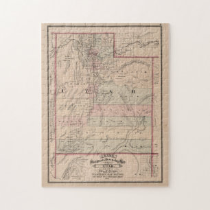 Puzzle Carte vintage de l'Utah (1878)
