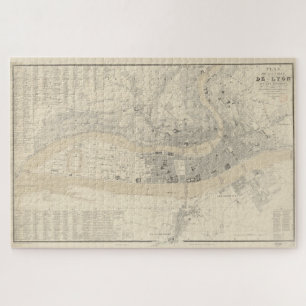 Puzzle Carte Vintage de Lyon France (1834)