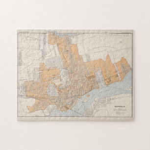 Puzzle Carte vintage de Montréal Canada (1915)