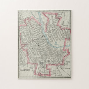 Puzzle Carte vintage de Nashville TN (1901)