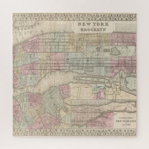 Puzzle Carte vintage de New York