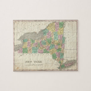 Puzzle Carte vintage de New York (1827)