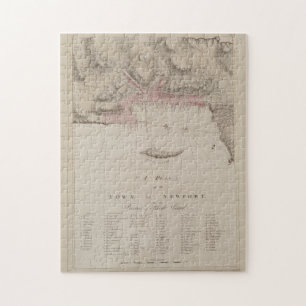 Puzzle Carte vintage de Newport RI (1781)