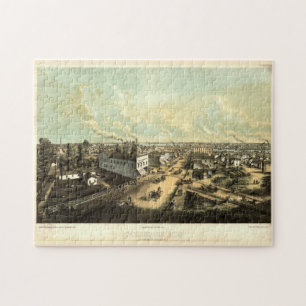 Puzzle Carte vintage de Oshkosh WI (1850)