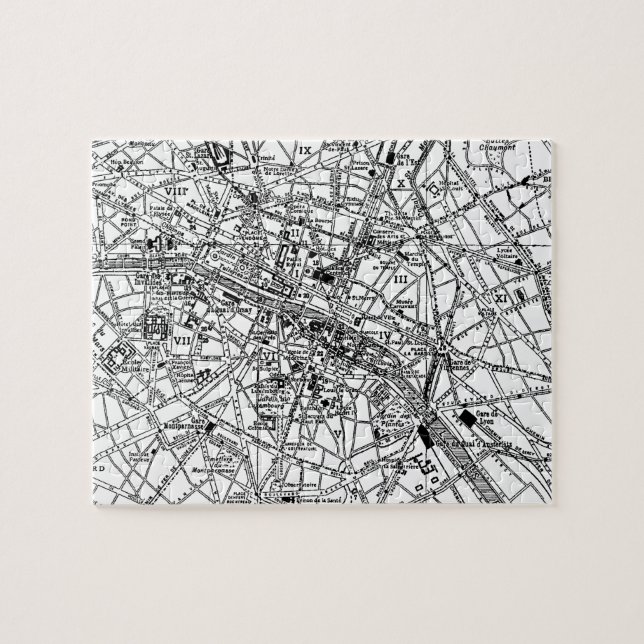 Puzzle Carte vintage de Paris (1911) (Horizontal)