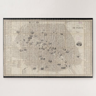 Puzzle Carte Vintage de Paris France (1841)