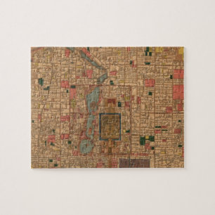 Puzzle Carte vintage de Pékin Chine (1914)