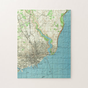 Puzzle Carte vintage de Pensacola la Floride (1944)