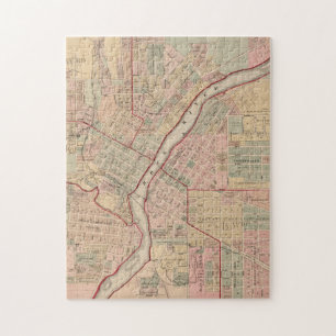 Puzzle Carte vintage de Rockford IL (1886)