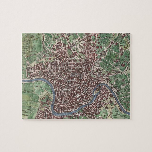 Puzzle Carte vintage de Rome Italie (1721) (Horizontal)