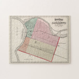 Puzzle Carte vintage de Sacramento CA (1873)