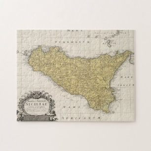 Puzzle Carte vintage de Sicile Italie (1747)