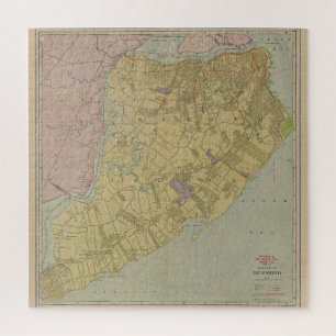 Puzzle Carte vintage de Staten Island NY (1911)