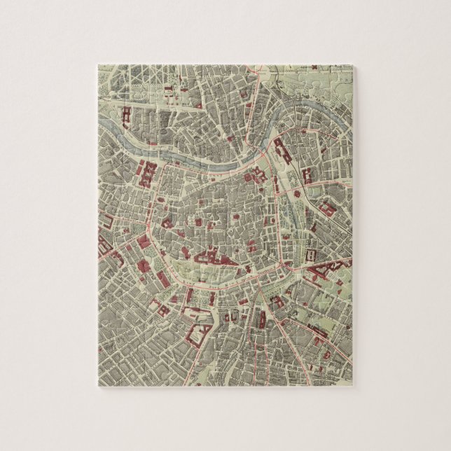 Puzzle Carte vintage de Vienne Autriche (1883) (Vertical)