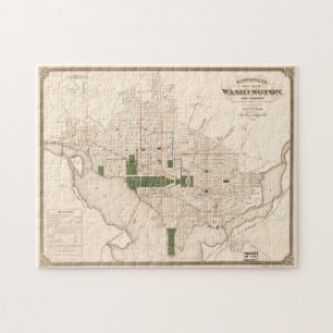 Puzzle Carte vintage de Washington DC (1876)