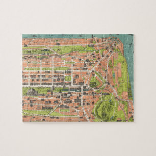 Puzzle Carte vintage d'Edimbourg Ecosse (1935)