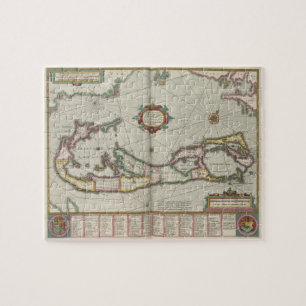 Puzzle Carte vintage des Bermudes (1638)