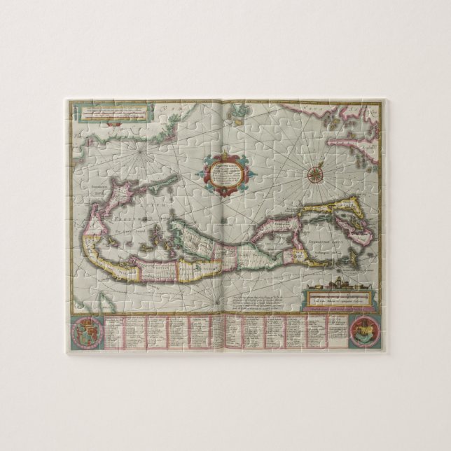 Puzzle Carte vintage des Bermudes (1638) (Horizontal)