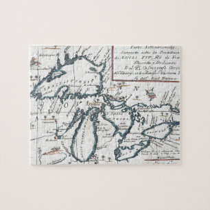 Puzzle Carte vintage des Great Lakes (1696)