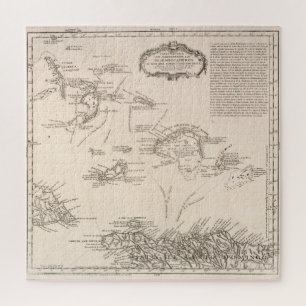 Puzzle Carte Vintage des îles Turques et Caïques (1782)