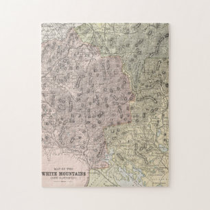 Puzzle Carte vintage des Montagnes Blanches (1901)
