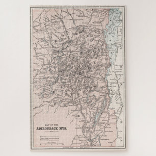 Puzzle Carte vintage des monts Adirondack (1901)