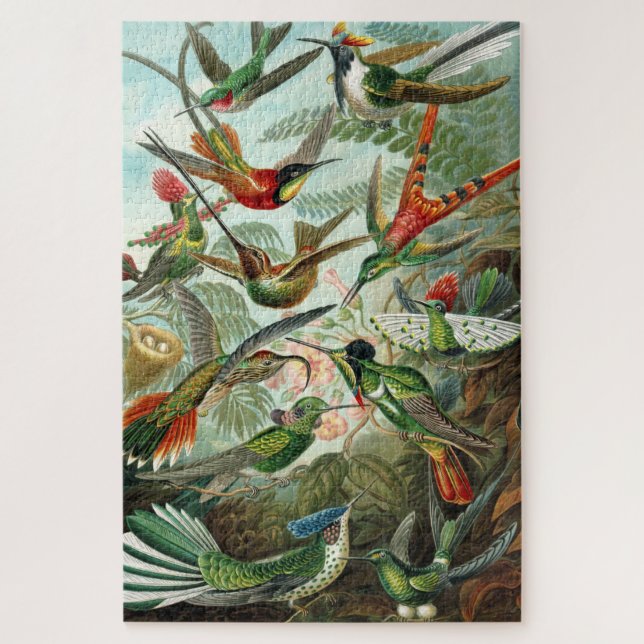 Puzzle Carte Vintage des oiseaux d'Ernst Haeckel (Vertical)
