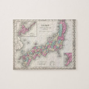 Puzzle Carte vintage du Japon (1855)