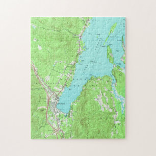 Puzzle Carte Vintage du lac George New York (1966)