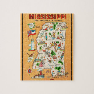 Puzzle Carte Vintage du Mississippi