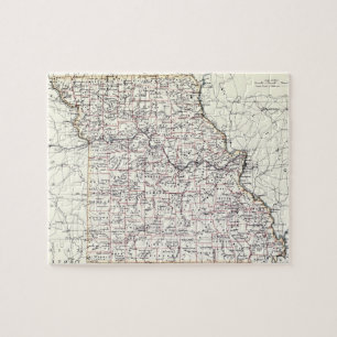 Puzzle Carte vintage du Missouri (1883)