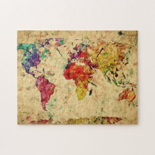 Puzzle Carte vintage du monde