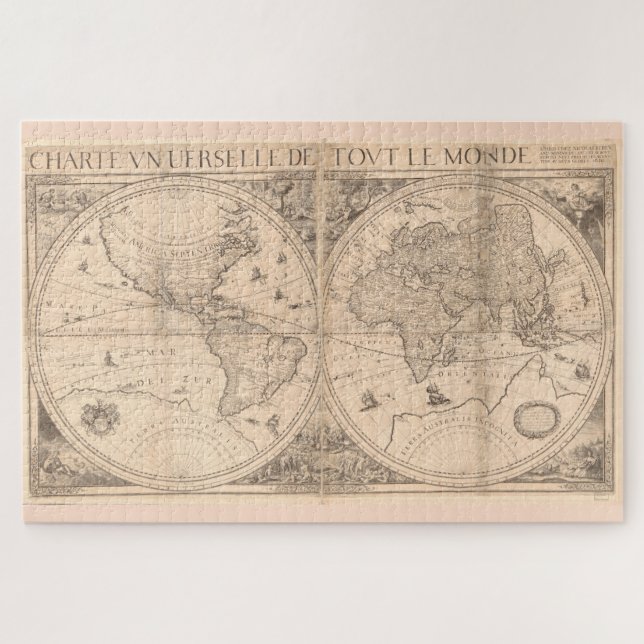 Puzzle Carte vintage du monde (1650) (Horizontal)
