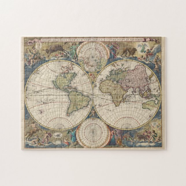 Puzzle Carte vintage du monde (1690) (Horizontal)