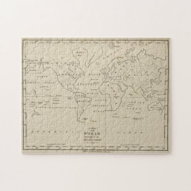 Puzzle Carte vintage du monde (1794) (Horizontal)