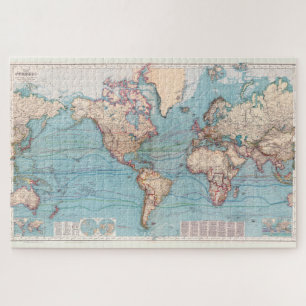 Puzzle Carte vintage du monde (1897)