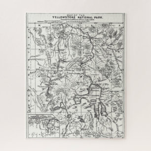 Puzzle Carte Vintage du parc national de Yellowstone