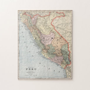 Puzzle Carte vintage du Pérou (1901)